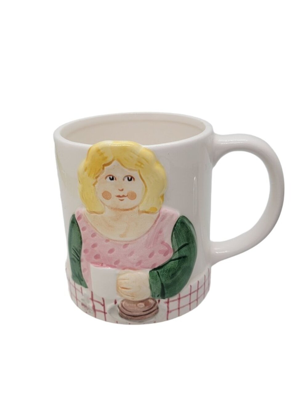 Les Artisians Sigma Towel Coffee Cup 3D  Women cooking pancakes 4" Tall Japan